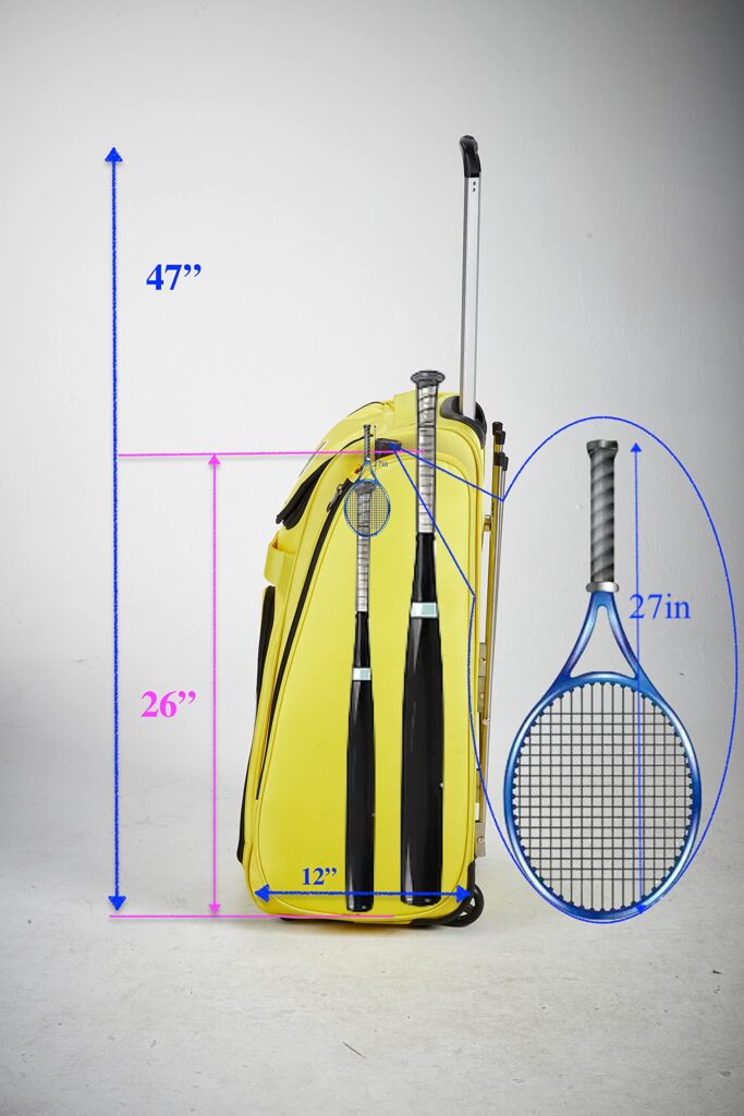 VIV Pickleball Tennis Bag: All-in-One Pickleball Bag, Hopper, and Feeder with Wheels.