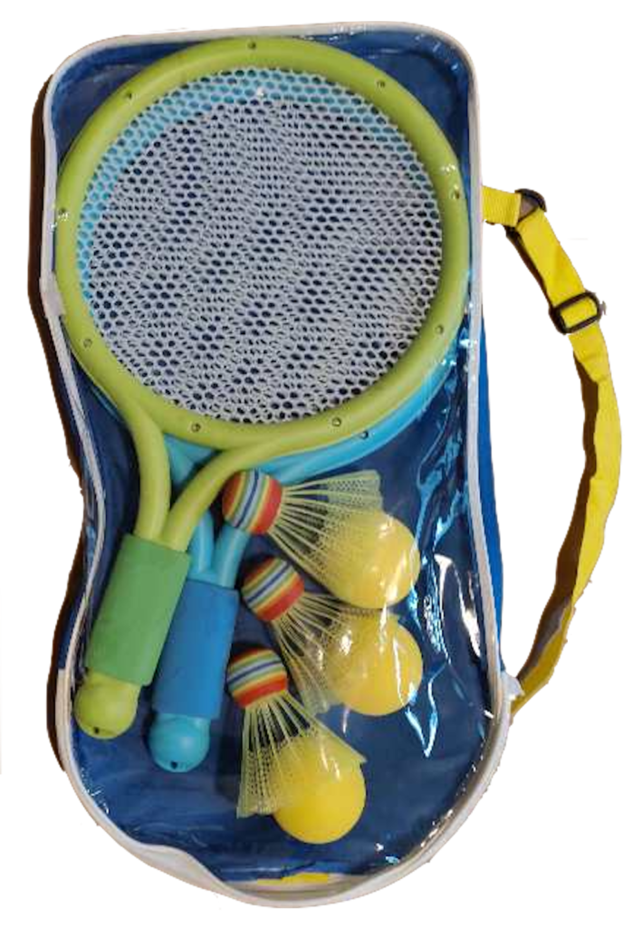 A bag containing Kids Tennis Rackets Set for Children to Play and balls, perfect for children.
